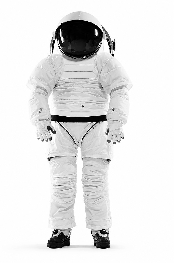 NASA Z-1 prototype exploration suit, photographed in the Advanced Suit Lab
